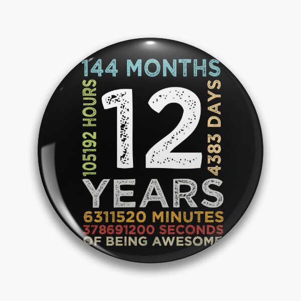 Item preview, Funny Kids 12th Birthday 12 Years Old Vintage Retro 144 Months Boys And Girls designed and sold by pedrored369.