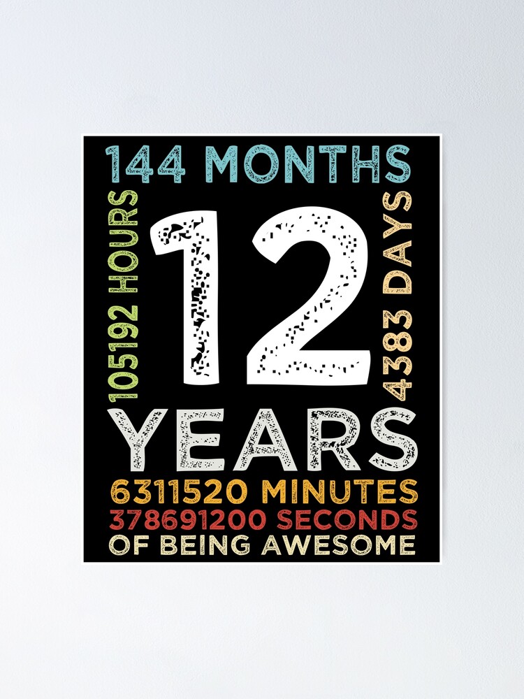 Number 12 (Vintage White) 12th Birthday' Sticker | Spreadshirt