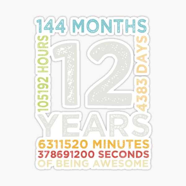 Number 12 (Vintage White) 12th Birthday' Sticker | Spreadshirt