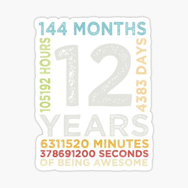 Number 12 (Vintage White) 12th Birthday' Sticker | Spreadshirt