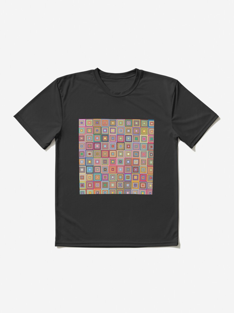 Thumbnail 2 of 7, Active T-Shirt, Retro Squares Abstract Geometric designed and sold by DigitalChickHub.