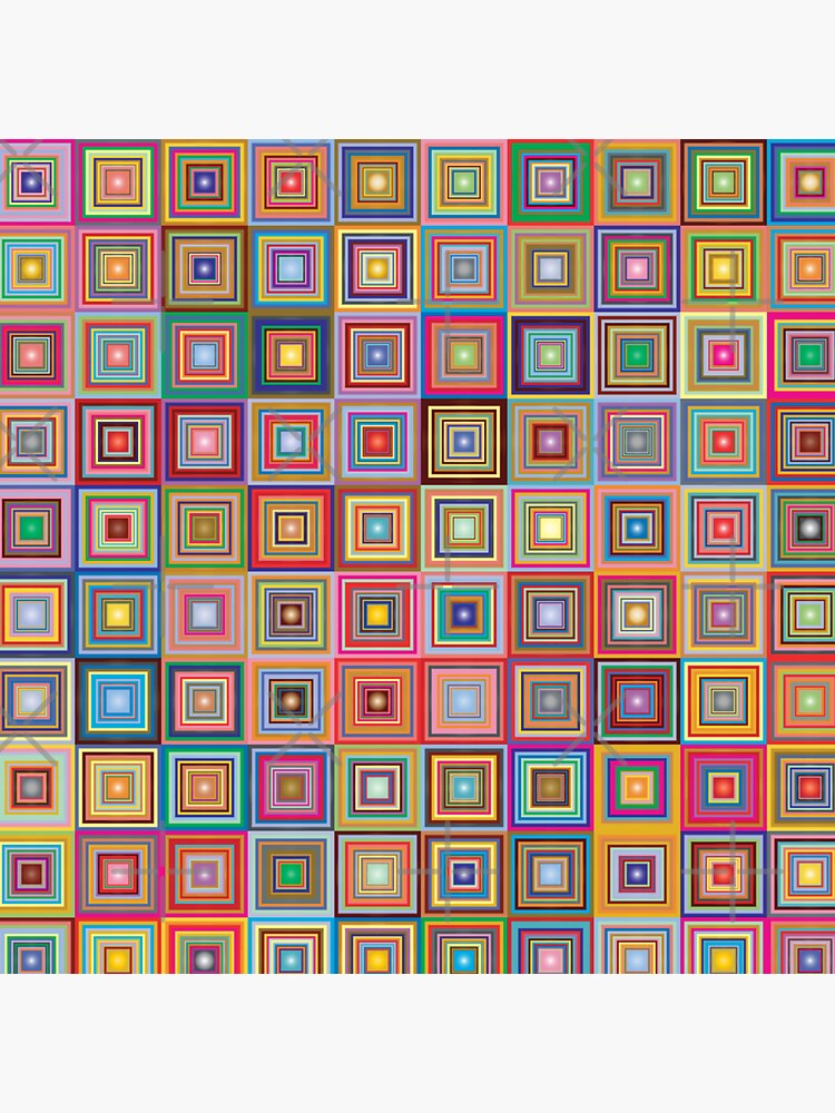 Artwork view, Retro Squares Abstract Geometric designed and sold by DigitalChickHub