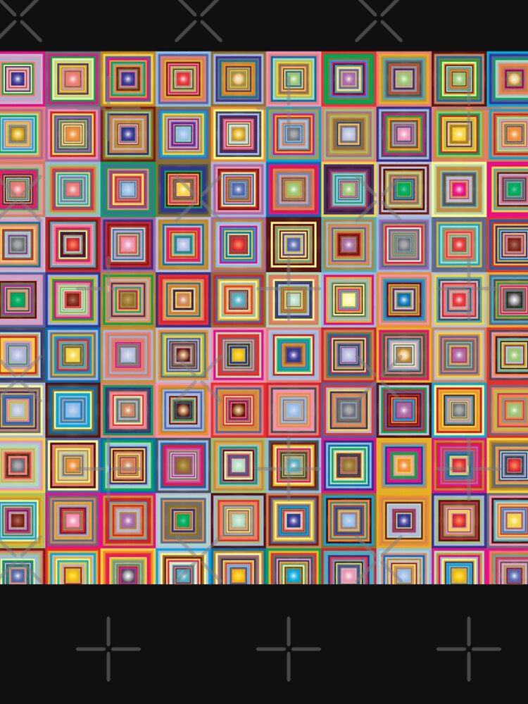 Thumbnail 5 of 5, Long T-Shirt, Retro Squares Abstract Geometric designed and sold by DigitalChickHub.