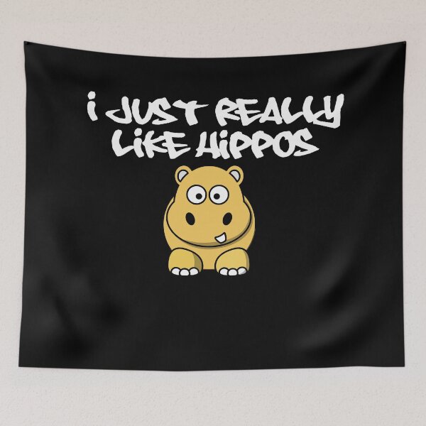 Item preview, I Really like Hippos, brown hippo - dark background designed and sold by shadowthor.