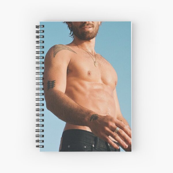 Handsome Sexy Guy Attractive Man At The Beach Erotic Male Nude Spiral Notebook By Nude Zone 4844