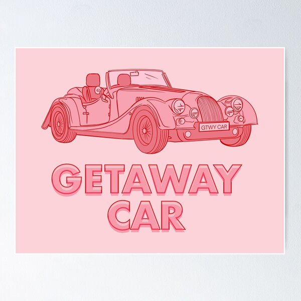 Taylor Getaway Car Digital Print Retro Aesthetic Red Girly 