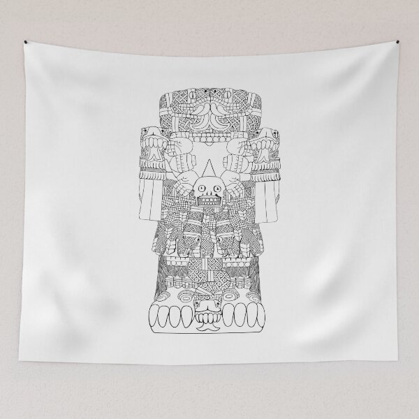 Item preview, Aztec Goddess Coatlicue - Black Outline designed and sold by kernowerno.