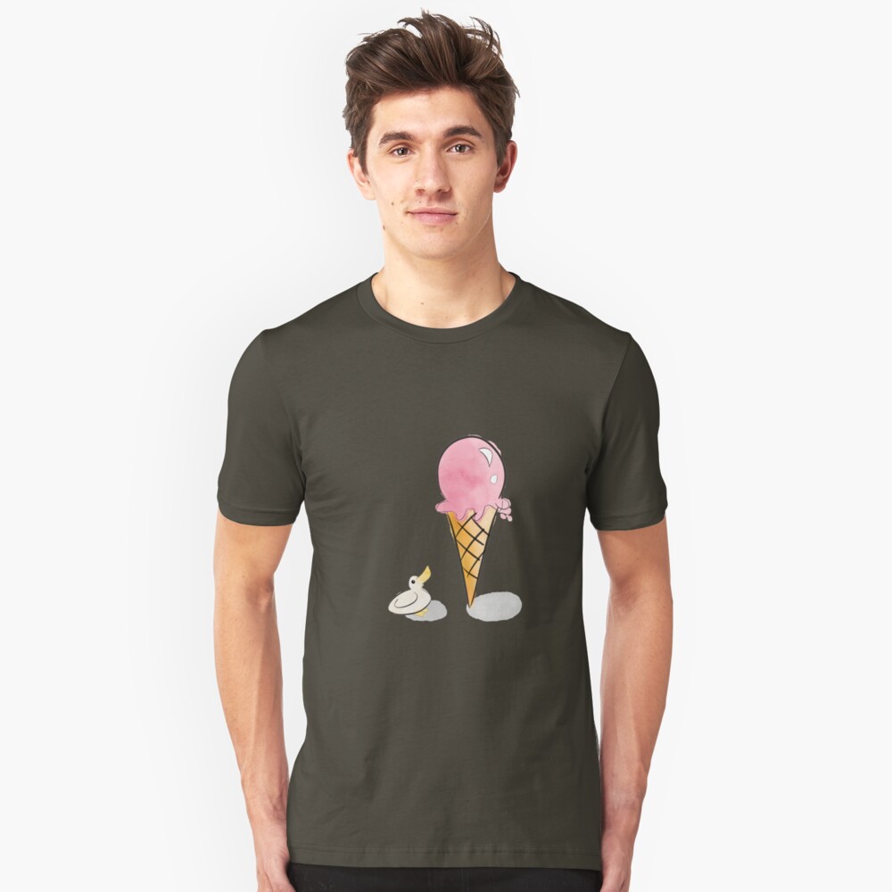 Duck gazing at ice-cream Slim Fit T-Shirt