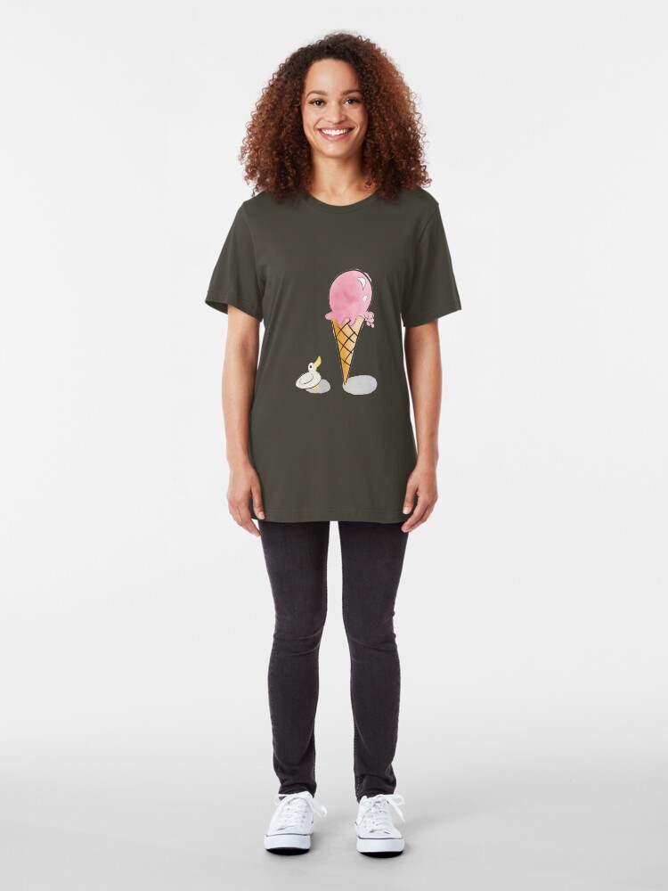 Alternate view of Duck gazing at ice-cream Slim Fit T-Shirt