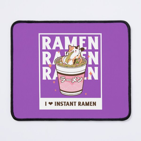 Item preview, Cat Eating Japanese Ramen Noodles Anime Kawaii designed and sold by StudioTina.