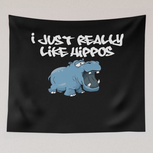 Item preview, I Really like Hippos, blue hippo - dark background designed and sold by shadowthor.