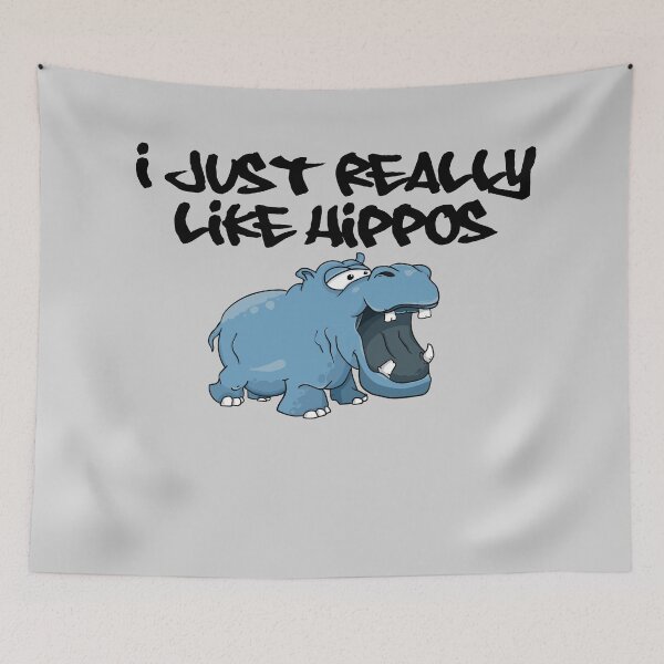 Item preview, I Really like Hippos, blue hippo - light background designed and sold by shadowthor.