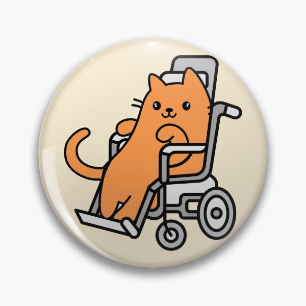 Item preview, Cute/Kawaii Disabled Orange Cat in a Wheelchair for Disability Community designed and sold by SteamParliament.
