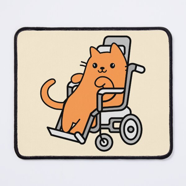 Item preview, Cute/Kawaii Disabled Orange Cat in a Wheelchair for Disability Community designed and sold by SteamParliament.