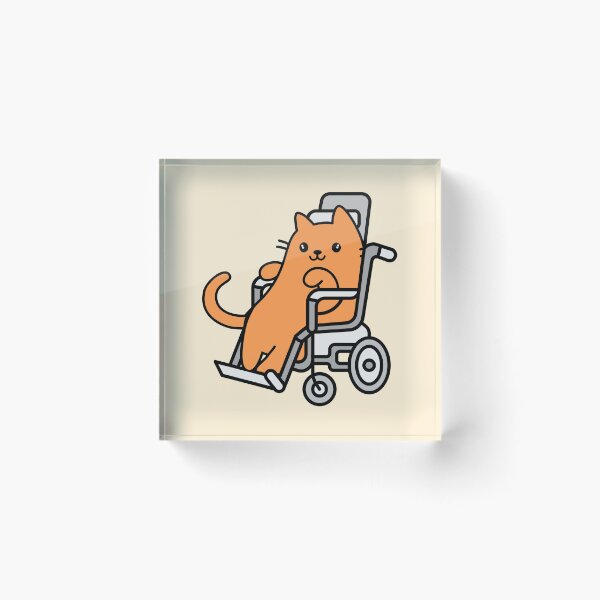 Item preview, Cute/Kawaii Disabled Orange Cat in a Wheelchair for Disability Community designed and sold by SteamParliament.