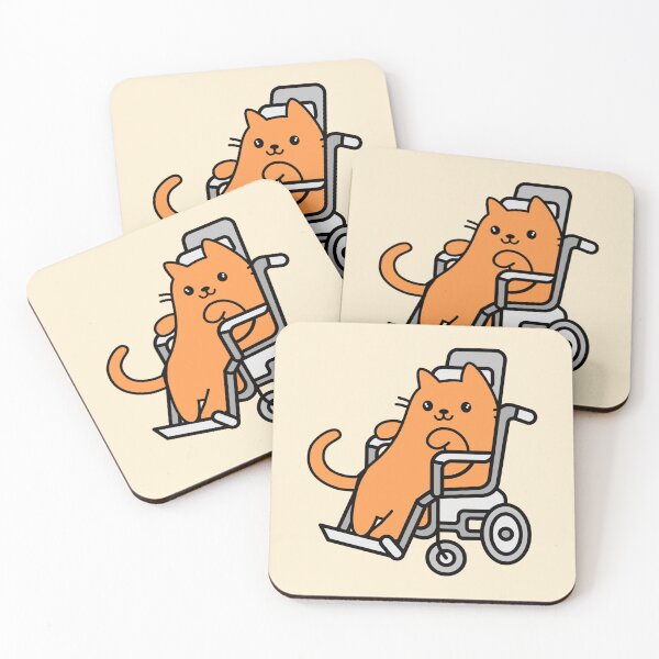 Item preview, Cute/Kawaii Disabled Orange Cat in a Wheelchair for Disability Community designed and sold by SteamParliament.