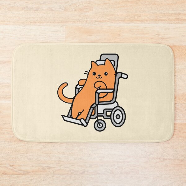 Item preview, Cute/Kawaii Disabled Orange Cat in a Wheelchair for Disability Community designed and sold by SteamParliament.
