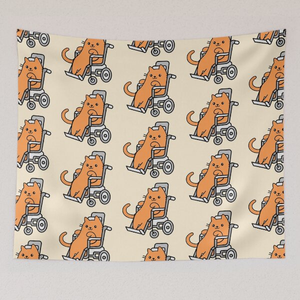 Item preview, Cute/Kawaii Disabled Orange Cat in a Wheelchair for Disability Community designed and sold by SteamParliament.