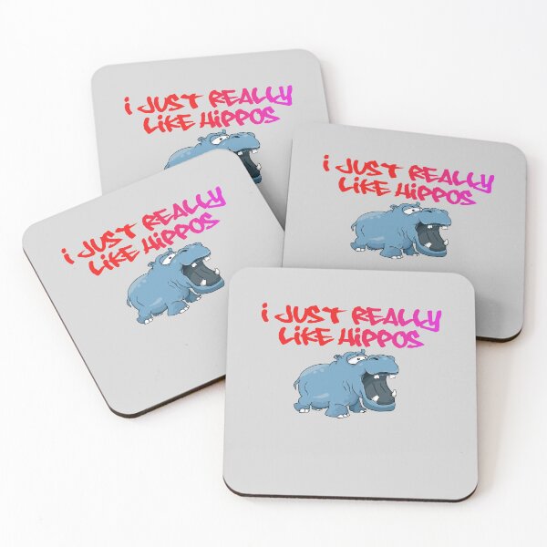 Item preview, I Really like Hippos, blue hippo - Coloured text designed and sold by shadowthor.