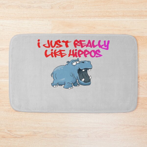 Item preview, I Really like Hippos, blue hippo - Coloured text designed and sold by shadowthor.