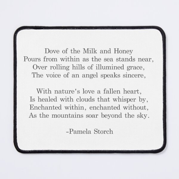 Item preview, Dove of the Milk and Honey Poem Black and White Writer's Edition designed and sold by Pamela Storch.