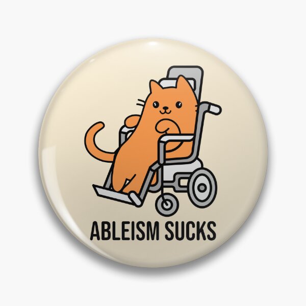 Item preview, Cute/Kawaii Ableism Sucks Design, Disabled Orange Cat in a Wheelchair designed and sold by SteamParliament.