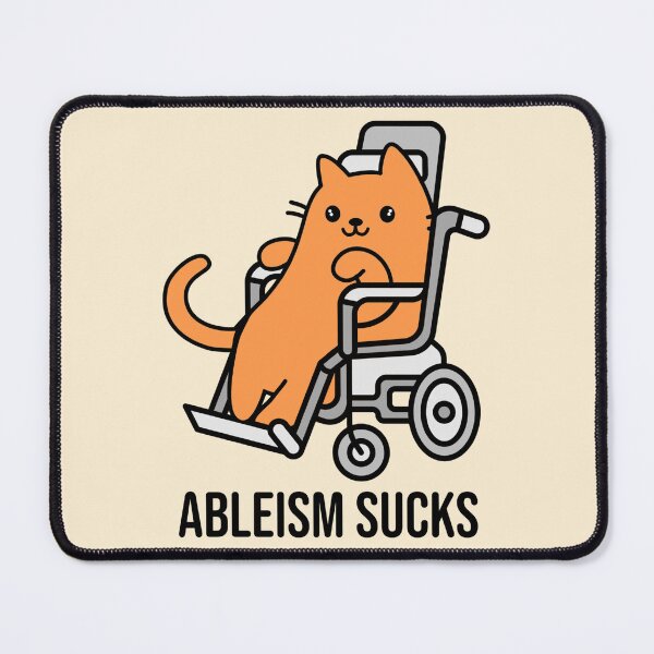 Item preview, Cute/Kawaii Ableism Sucks Design, Disabled Orange Cat in a Wheelchair designed and sold by SteamParliament.