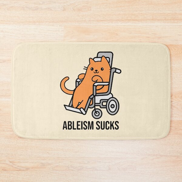 Item preview, Cute/Kawaii Ableism Sucks Design, Disabled Orange Cat in a Wheelchair designed and sold by SteamParliament.