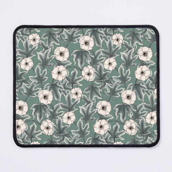 Item preview, Anemones and ivy leaves pattern green designed and sold by RoseMaryWP.