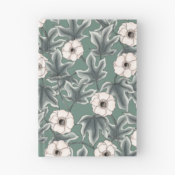 Item preview, Anemones and ivy leaves pattern green designed and sold by RoseMaryWP.