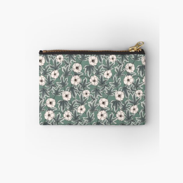 Item preview, Anemones and ivy leaves pattern green designed and sold by RoseMaryWP.