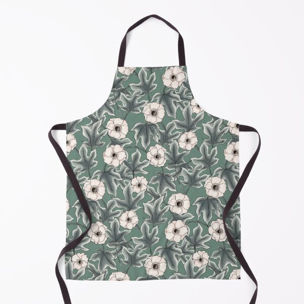 Item preview, Anemones and ivy leaves pattern green designed and sold by RoseMaryWP.