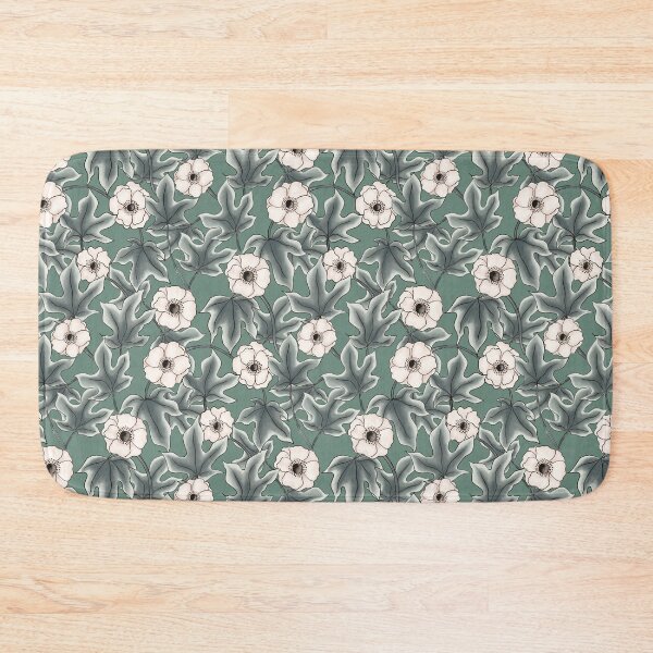 Item preview, Anemones and ivy leaves pattern green designed and sold by RoseMaryWP.