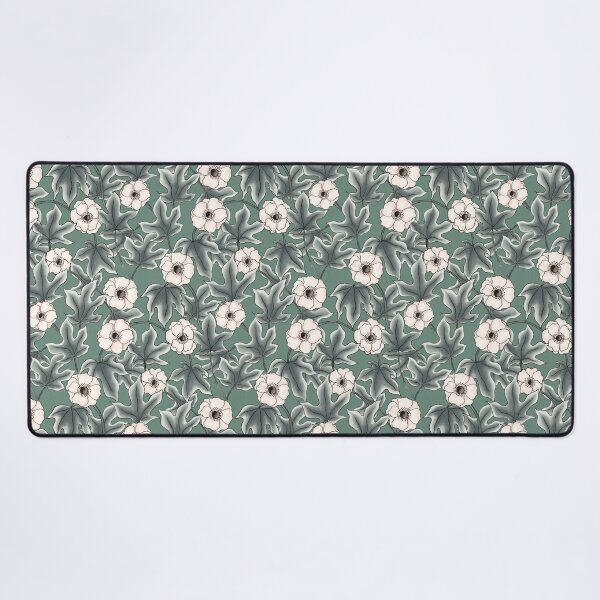 Item preview, Anemones and ivy leaves pattern green designed and sold by RoseMaryWP.