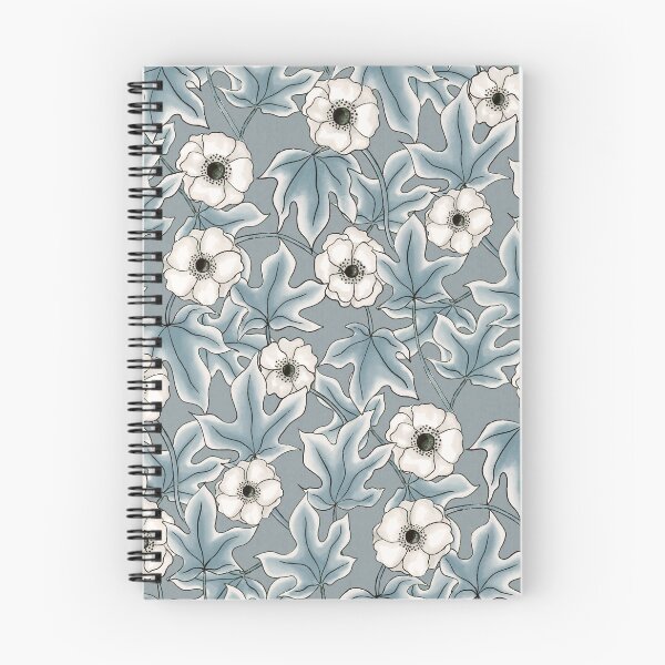 Item preview, Anemones and ivy leaves blue pattern designed and sold by RoseMaryWP.