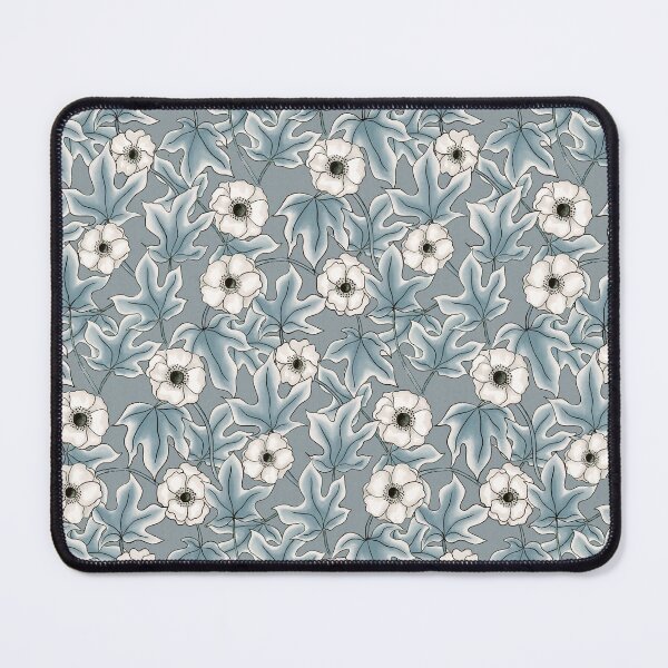 Item preview, Anemones and ivy leaves blue pattern designed and sold by RoseMaryWP.