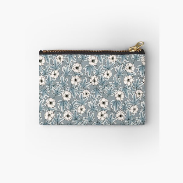 Item preview, Anemones and ivy leaves blue pattern designed and sold by RoseMaryWP.