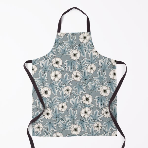 Item preview, Anemones and ivy leaves blue pattern designed and sold by RoseMaryWP.