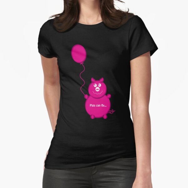 Pig can fly Fitted T-Shirt