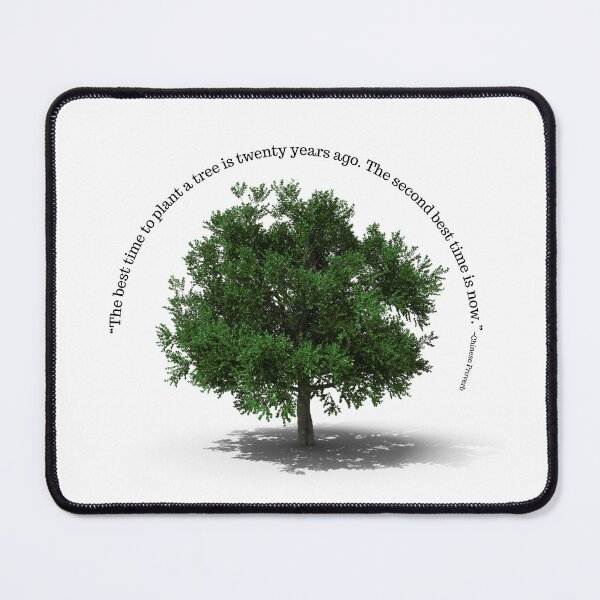 Item preview, “The best time to plant a tree is twenty years ago. The second best time is now.” designed and sold by amuseXpress.
