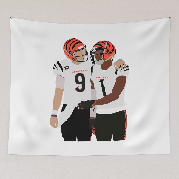 Item preview, Natural Soccer League Overcome Yourself Joe Burrow And Ja'Marr Chase Retro designed and sold by JimenezIllusion.