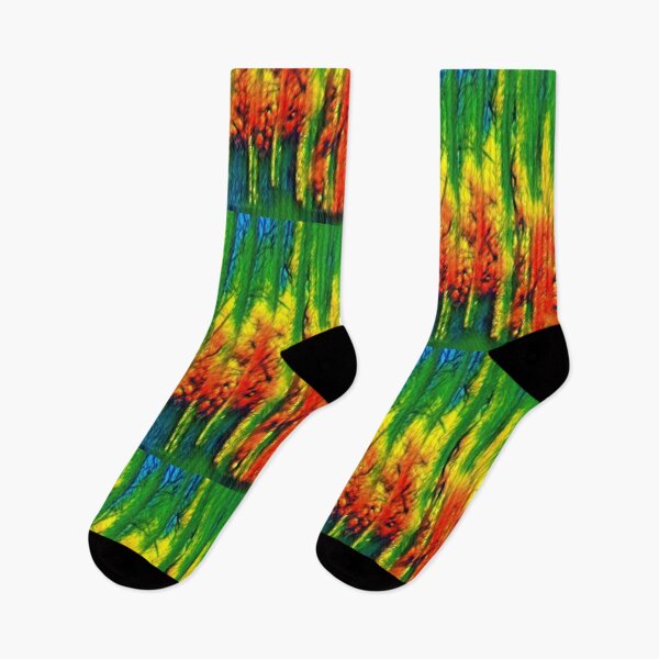 Item preview, Neon Fiery Trees Tie Dye Icicles Forest Abstract designed and sold by DianeBP.