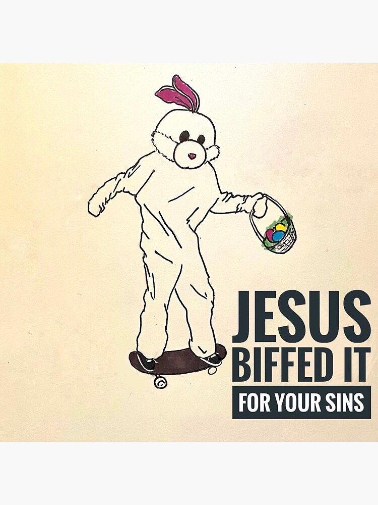"He Biffed It for Your Sins" Sticker by ModerateXertion Redbubble