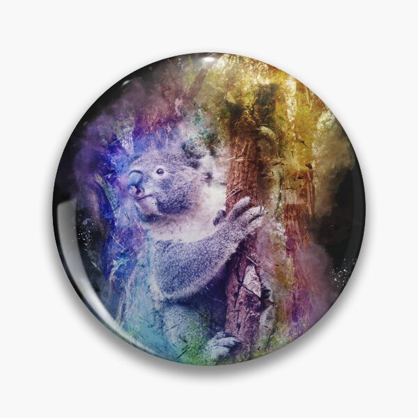 Item preview, Rainbow Koala Hanging onto Eucalyptus Tree, vibing designed and sold by KemeDesign.