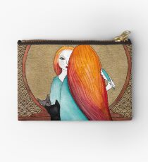 Art Deco Girl and Cat Studio Pouch
