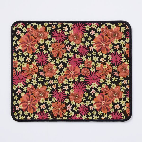 Item preview, Black orange and pink daisy ditsy  designed and sold by SisterlyLove.