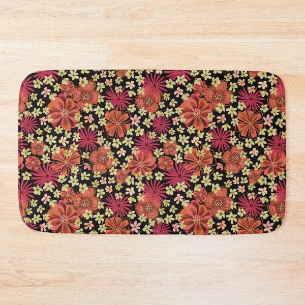 Item preview, Black orange and pink daisy ditsy  designed and sold by SisterlyLove.