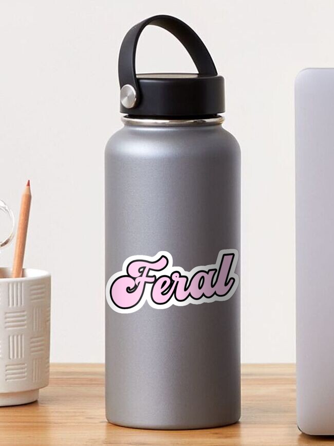 Thumbnail 1 of 3, Sticker, Baby Pink Feral Sign designed and sold by Babypunter12.