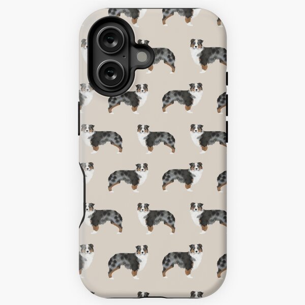 Vista previa del artículo con la obra «Propietarios de pastor australiano raza de perro perros de pastoreo lindo perros aussie animales retrato de mascota corazones de PetFriendly», diseñado y vendido por PetFriendly.