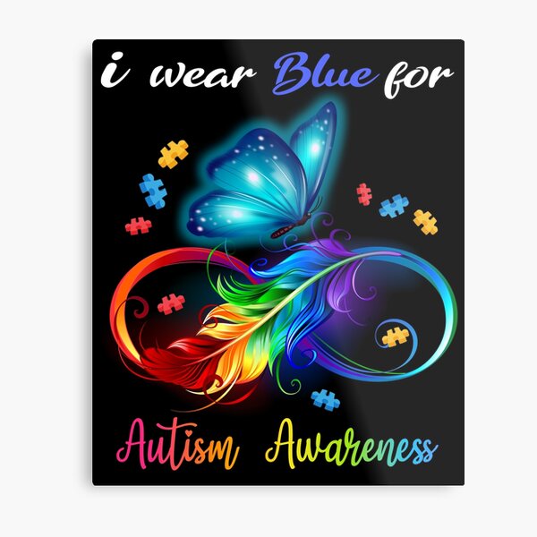 Lámina Metálica Llevo Azul Para El Autismo Símbolo Del Infinito Del Lámina Metálica Llevo Azul Para El Autismo Símbolo Del Infinito Del